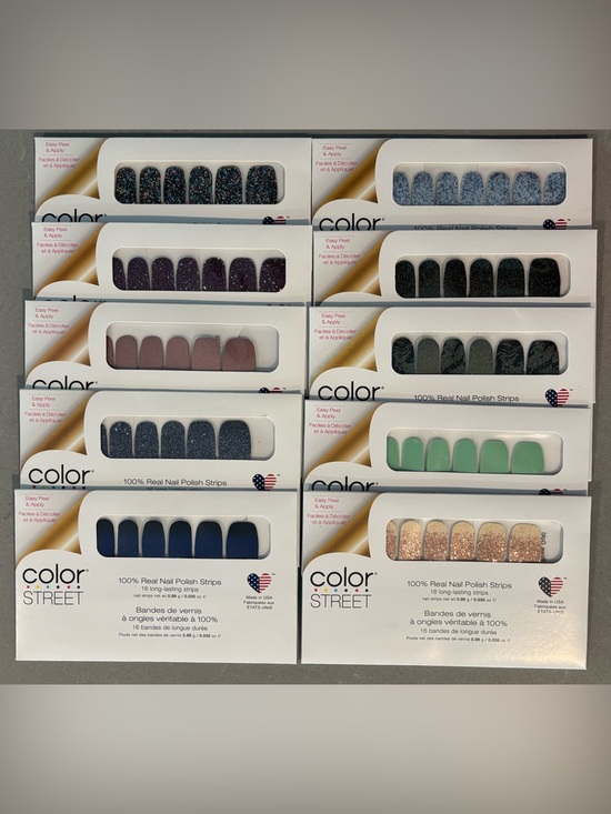Color Street Other - lot of 10 Color Street nail polish strips NIP - dark glitters + ombré + solid